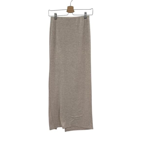 Modern Citizen Kiki Ruched Side-Slit Midi Skirt‎ Oatmeal Cream Size Small - Picture 6 of 11